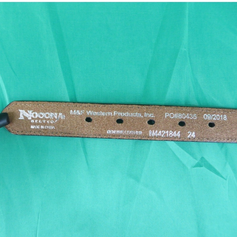 Nocona Womens Brown Leather Western 24" Belt & Silver Bull Rider Buckle N4421844 - Picture 6 of 9